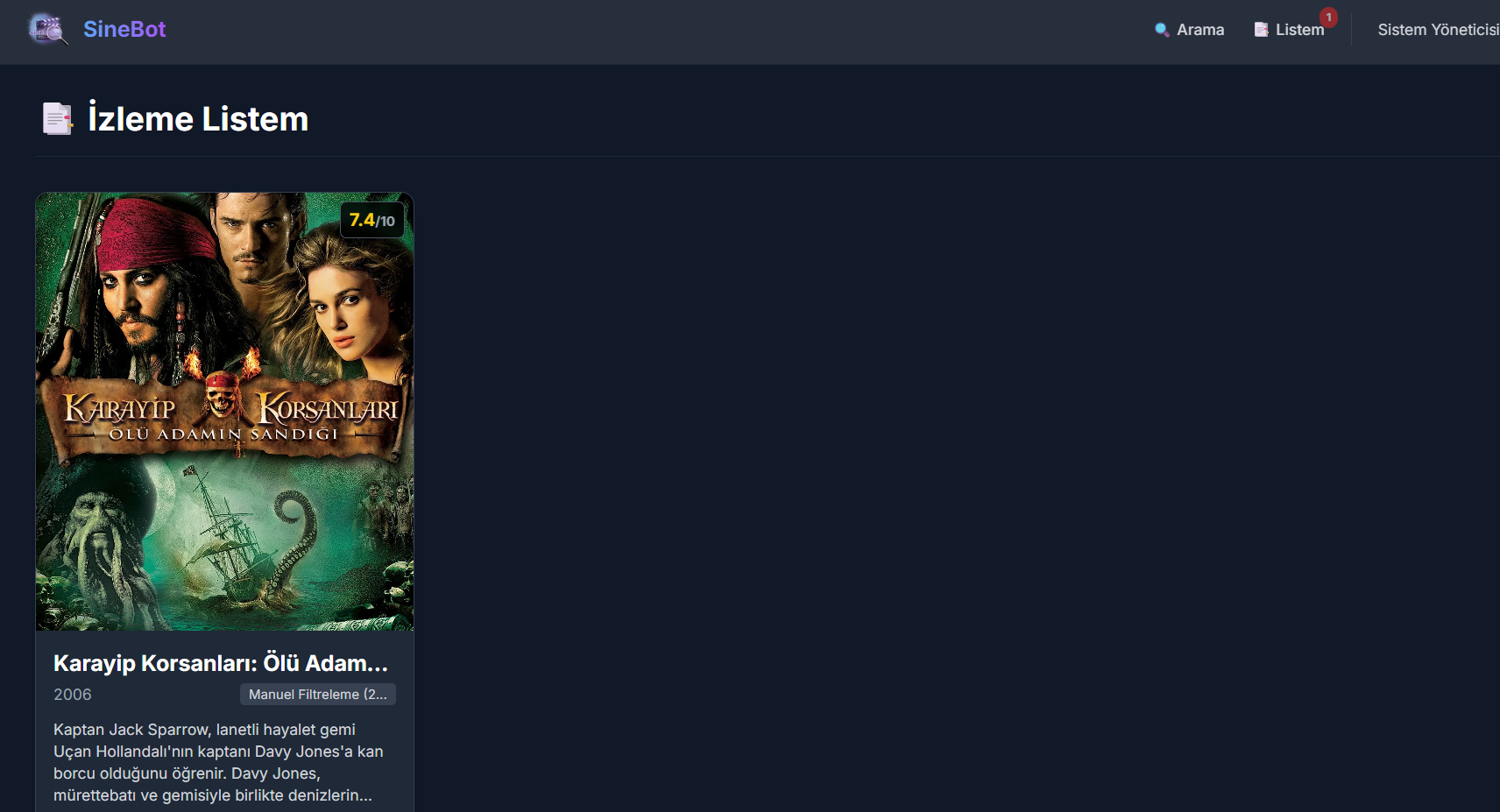 Film Öneri (SineBot) - 2